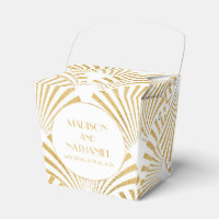 Elegant Gold White Geometric Art Deco Wedding