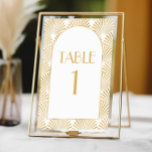 Elegant Gold White Geometric Art Deco Wedding Table Number<br><div class="desc">This is an Elegant Gold White Geometric Art Deco Wedding Table Number!</div>