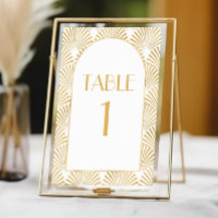 Elegant Gold White Geometric Art Deco Wedding