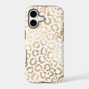 Elegant Gold White Leopard Cheetah Animal Print