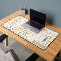 Elegant Gold White Leopard Cheetah Animal Print