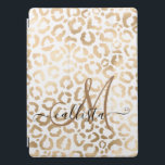 Elegant Gold White Leopard Cheetah Animal Print iPad Pro Cover<br><div class="desc">This elegant and chic animal print is perfect for the stylish and trendy fashionista. It features a hand-drawn faux printed gold foil cheetah leopard pattern on top of a simple white background. Which can be changed by clicking on the customise options. It's a luxurious and classy safari themed design. ***IMPORTANT...</div>