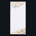 Elegant Gold White Leopard Cheetah Animal Print Magnetic Notepad<br><div class="desc">This elegant and chic animal print is perfect for the stylish and trendy fashionista. It features a hand-drawn faux printed gold foil cheetah leopard pattern on top of a simple white background. Which can be changed by clicking on the customize options. It's a luxurious and classy safari themed design. ***IMPORTANT...</div>