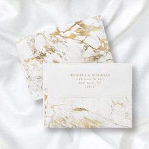 Elegant Gold & White Marble Pattern Address Envelo Envelope