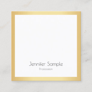 Elegant Gold White Modern Professional Template Square Business Card