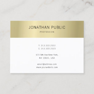 Elegant Gold White Modern Simple Template Business Card