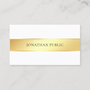 Elegant Gold White Modern Template Professional Business Card