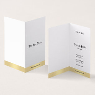 Elegant Gold White Old Style Classic Calligraphy Business Card