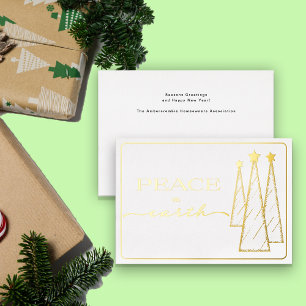 Elegant Gold White Peace on Earth Business