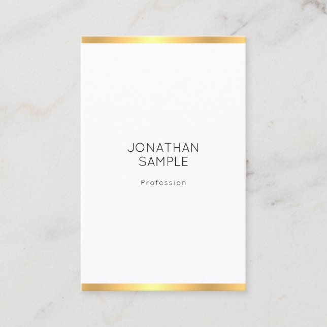 Elegant Gold White Professional Modern Template Business Card (Front)