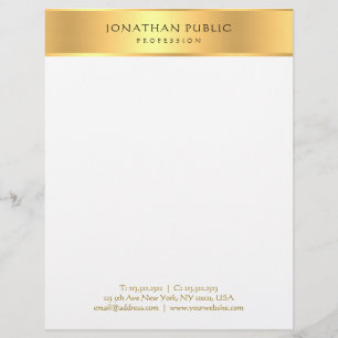 Elegant Gold White Professional Modern Template Custom Letterhead