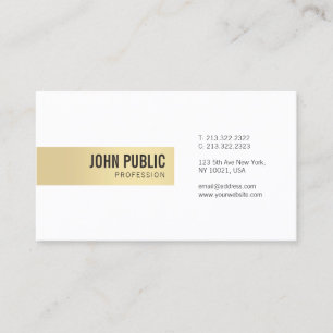 Elegant Gold White Professional Simple Template Business Card