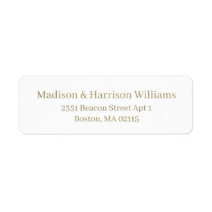 Elegant gold white Serif Custom return address