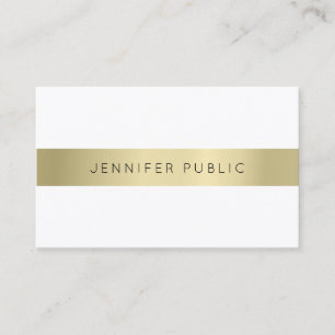 Elegant Gold White Simple Sophisticated Template Business Card