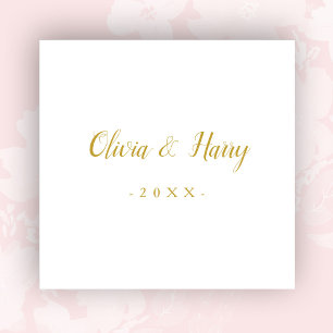 Elegant Gold White Wedding Paper Napkin