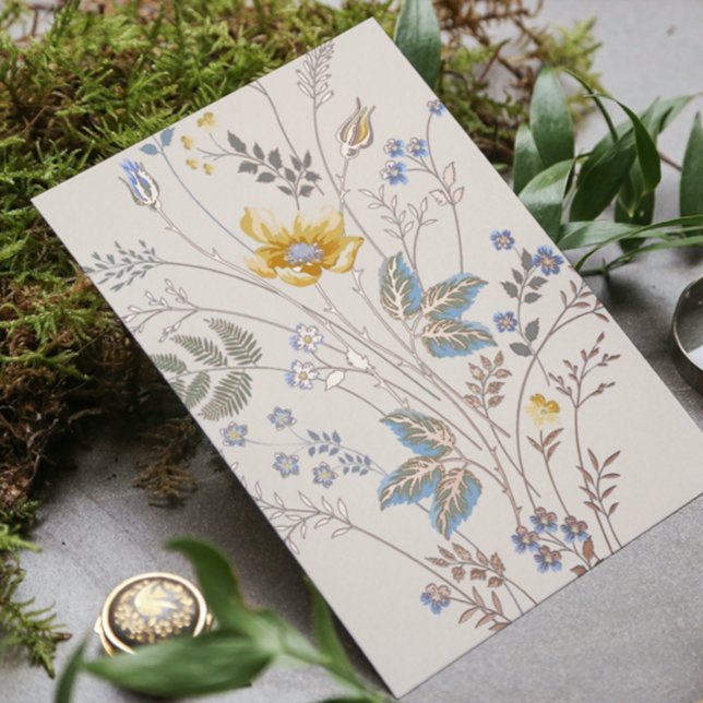 Elegant Gold Wildflower Botanical Foil Invitation  (Creator Uploaded)