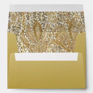 Elegant Gold with Faux Sequins Envelopes