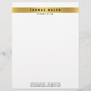 Elegant Gold with Gold Lines Letterhead