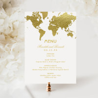 Elegant Gold World Map Custom Wedding
