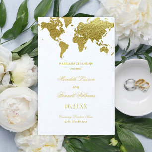 Elegant Gold World Map Wedding Ceremony