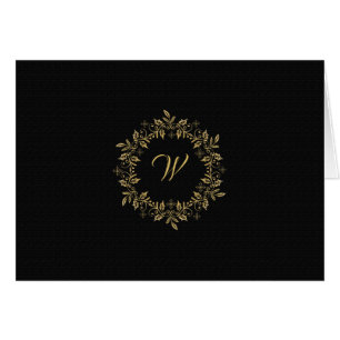 Elegant Gold Wreath (Horizontal) Holiday PhotoCard