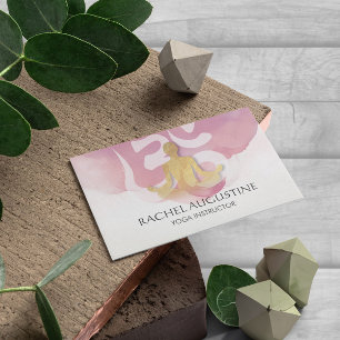 Elegant Gold Yoga Meditation Instructor Om Symbol Business Card
