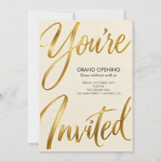 Elegant Gold You’re Invited Party Invitation