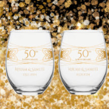 Elegant Golden 50th Anniversary Personalised Gift
