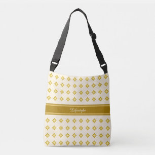 Elegant Golden and Ivory Crossbody Bag