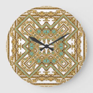 Elegant golden baroque, ornamental design. large clock
