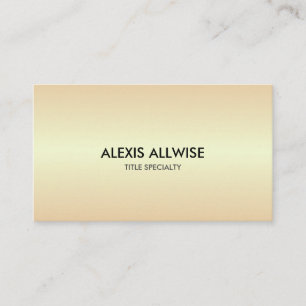Elegant Golden Beige Metallic Look Business Card