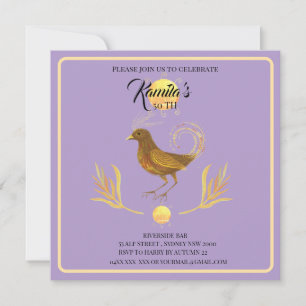 elegant golden bird  Invitation
