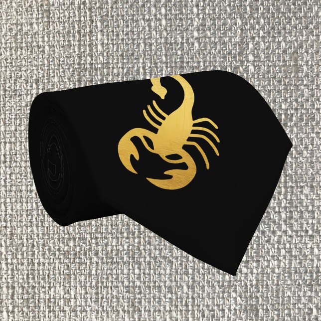 Elegant Golden  -  Black   Scorpio   Zodiac  Tie (Creator Uploaded)