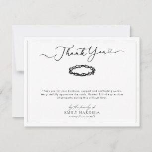 Elegant Golden Blue Funeral Thank You Card