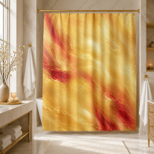 Elegant Golden Blush Abstract Watercolor Shower Curtain