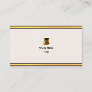 Elegant Golden & Brown Beige Stripes Business Card