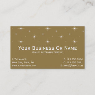 Elegant Golden Brown Bright Stars Pattern Business Card