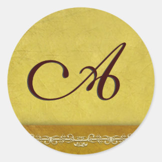 Elegant golden brown monogram envelope seals
