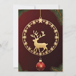 Elegant Golden Christmas Decor Invitation