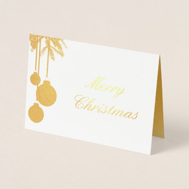Elegant Golden Christmas - Foil Card (Front)