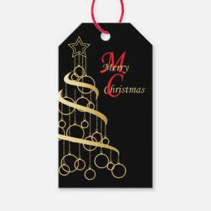Elegant Golden Christmas Gift Tags
