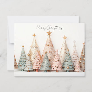 Elegant golden Christmas trees Postcard