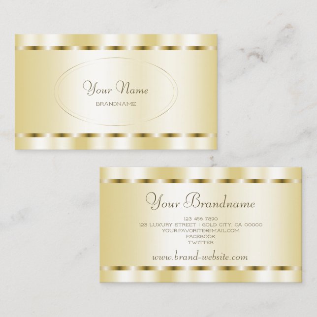 Elegant Golden Colours Oval Frame Stylish and Nobl Business Card (Front/Back)