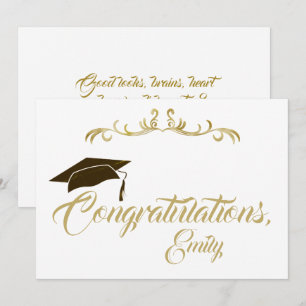 Elegant Golden Congratulations Graduate Graduation Card