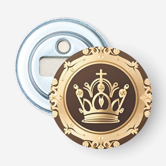 Elegant Golden Crown Bottle Opener (Front)