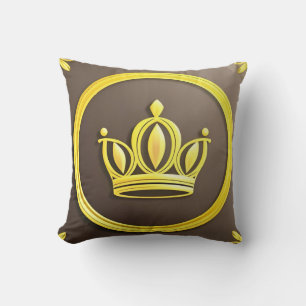 Elegant Golden Crown Cushion