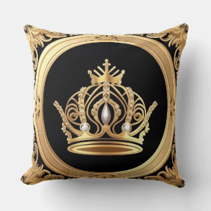 Elegant Golden Crown Cushion