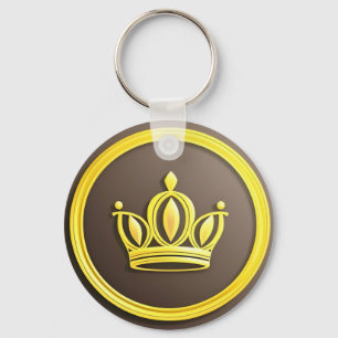 Elegant Golden Crown Key Ring