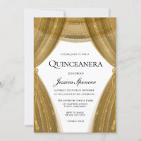 Elegant Golden Curtain Modern Quinceanera Party