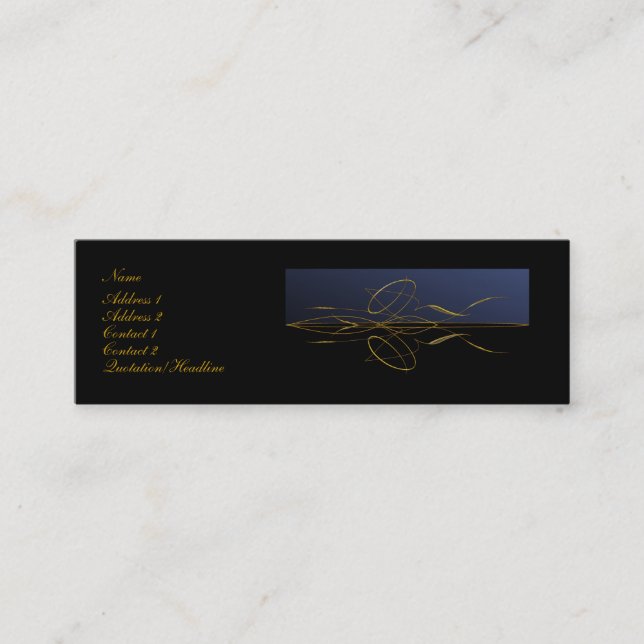 Elegant Golden Design Mini Business Card (Front)
